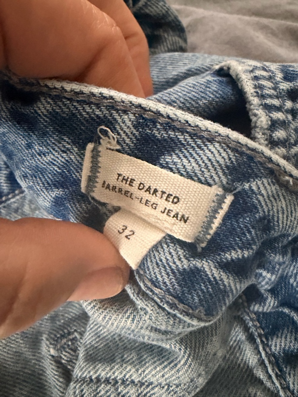 Madewell Light Blue Darted Barrel-Leg Jeans